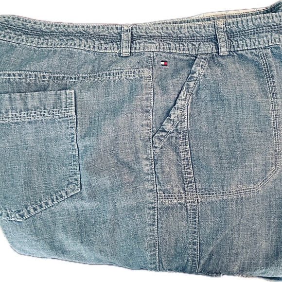 Tommy Hilfiger Chambray clam digger capris with ankle ties sz 14 - Picture 11 of 12